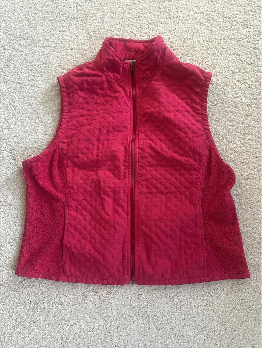 Columbia Bright Pink Quilted Fleece Light Vest/Jacket